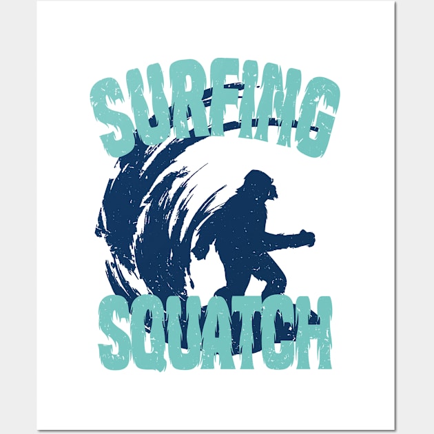 Surfing Squatch Wall Art by Etopix